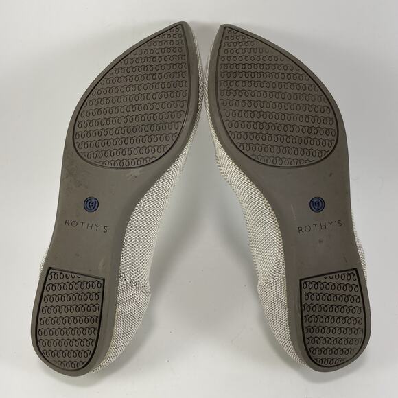 Rothy’s The Point Pointed Toe Flats Womens Size 8 Birdeye Flax Light Gray Rothys - Picture 7 of 9